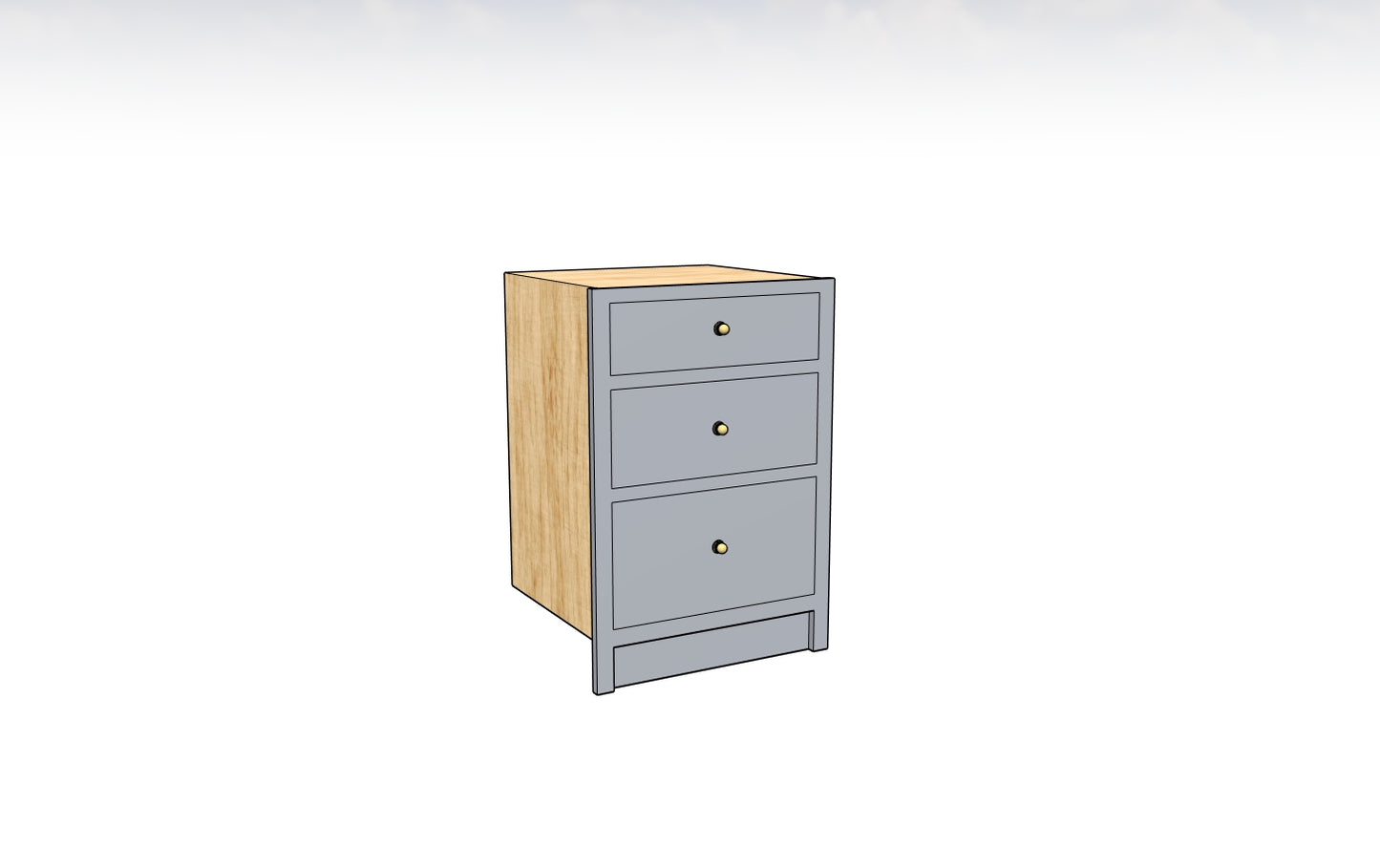 600 Three Drawer Base Unit
