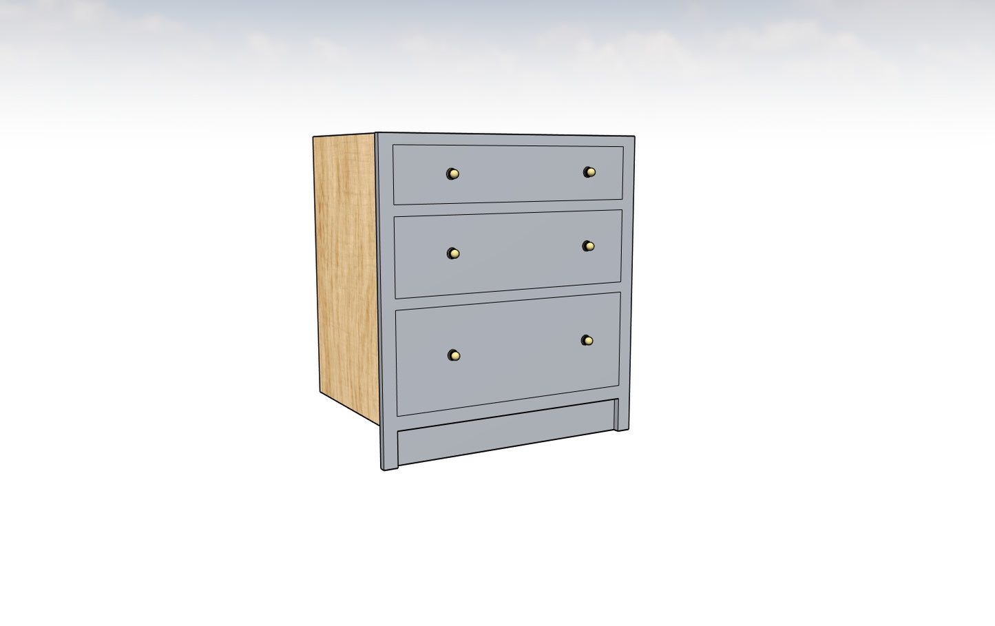 800 Three Drawer unit