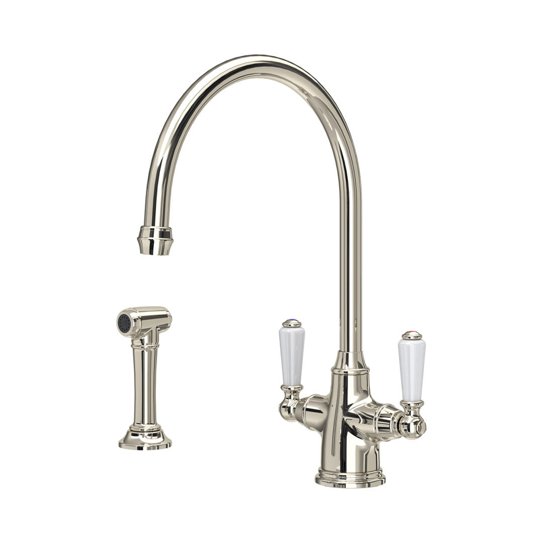 Perrin & Rowe Phoenician Monobloc Sink Mixer with Rinse (Two Lever)