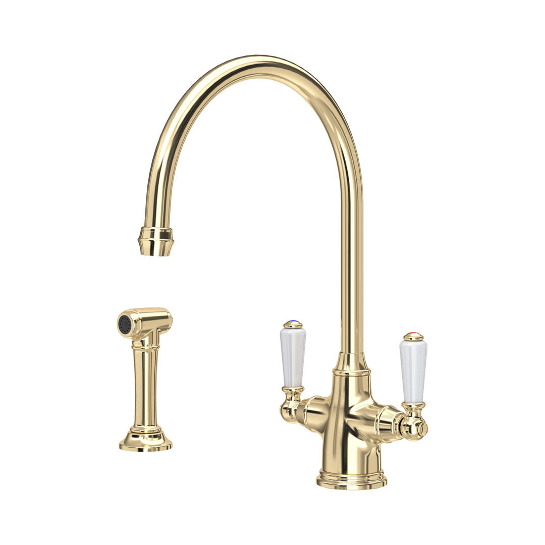 Perrin & Rowe Phoenician Monobloc Sink Mixer with Rinse (Two Lever)