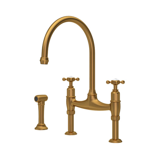 Perrin & Rowe Ionian Crosshead Bridge Sink Mixer with Rinse
