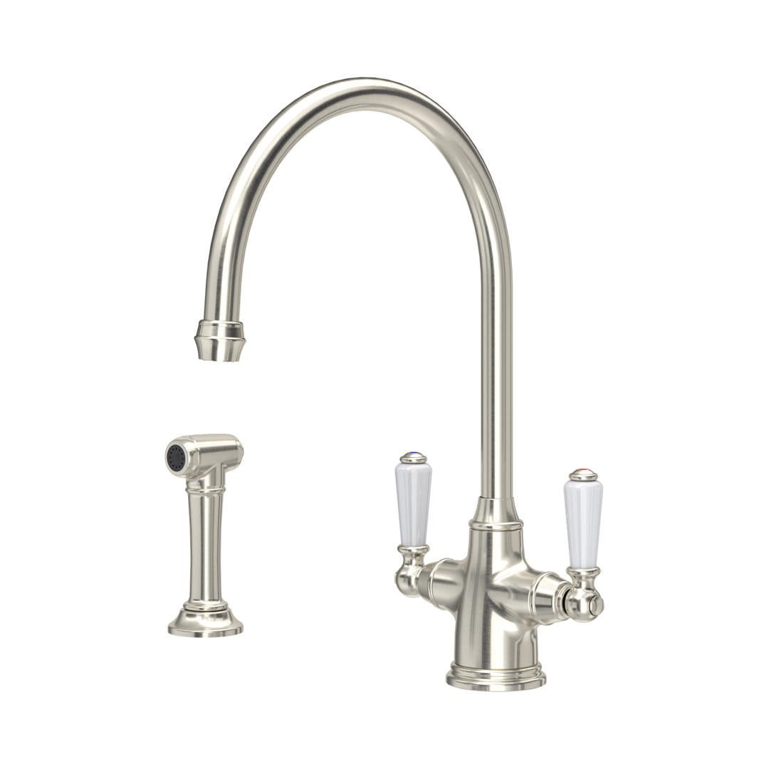 Perrin & Rowe Phoenician Monobloc Sink Mixer with Rinse (Two Lever)