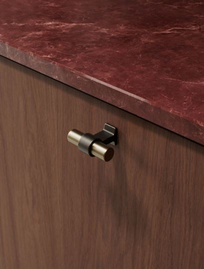 Furnipart Bond Knob - Antique Brown / Fine Brushed Brass